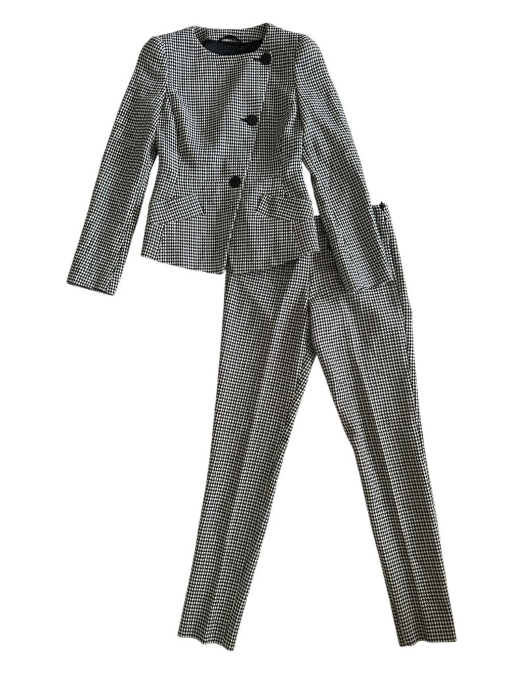 EMPORIO ARMANI Women’s Houndstooth Black White Jacket Pants Suit Sz US 36
